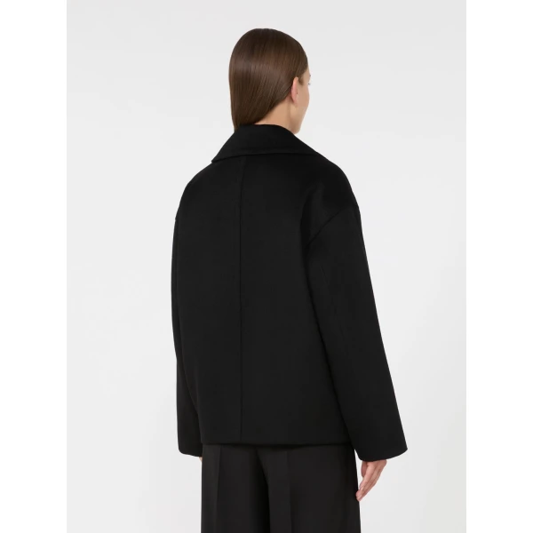 Max Mara Snob Double-Breasted Wool Pea Coat in Black | Wool Coat | Luxury Shoes 