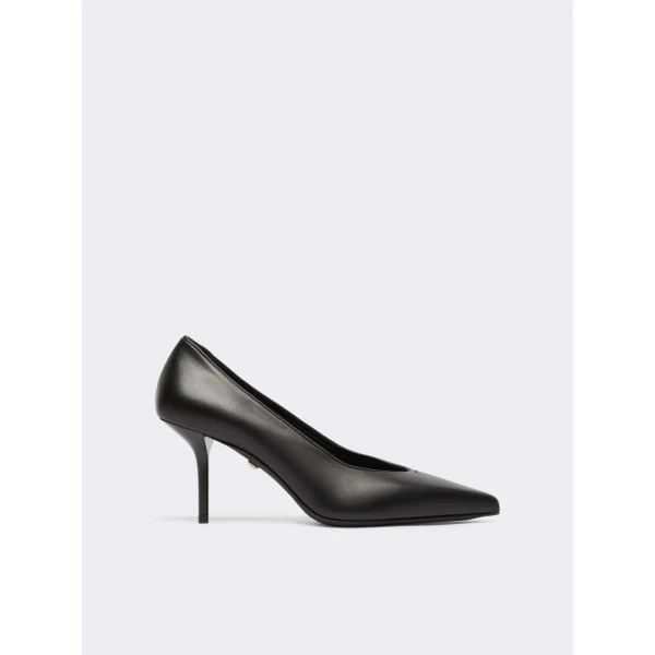 Max Mara Soft Nappa Leather Court Shoes in Black | Heels | Luxury Shoes 