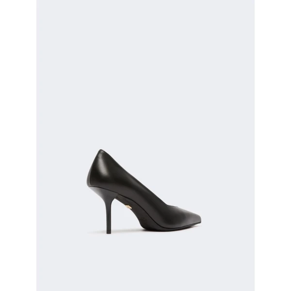 Max Mara Soft Nappa Leather Court Shoes in Black | Heels | Luxury Shoes 