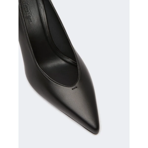Max Mara Soft Nappa Leather Court Shoes in Black | Heels | Luxury Shoes 