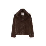 Max Mara Soft Textured Short Coat in Dark Brown | Coats | Luxury Shoes 