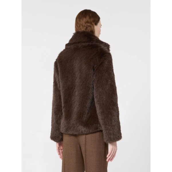 Max Mara Soft Textured Short Coat in Dark Brown | Coats | Luxury Shoes 
