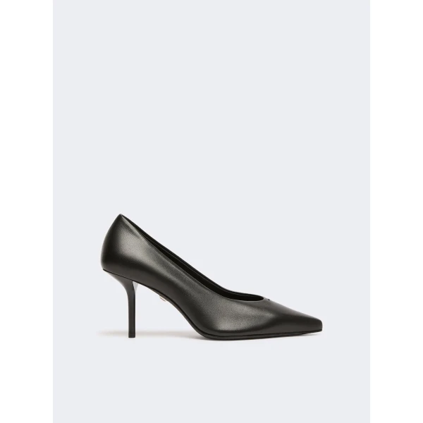 Max Mara Softpump Nappa Leather Court Shoes in Black | Heels | Luxury Shoes 