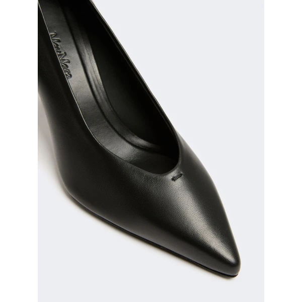 Max Mara Softpump Nappa Leather Court Shoes in Black | Heels | Luxury Shoes 