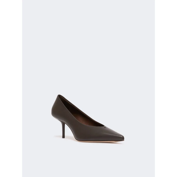 Max Mara Softpump Nappa Leather Court Shoes in Chocolate | Heels | Luxury Shoes 