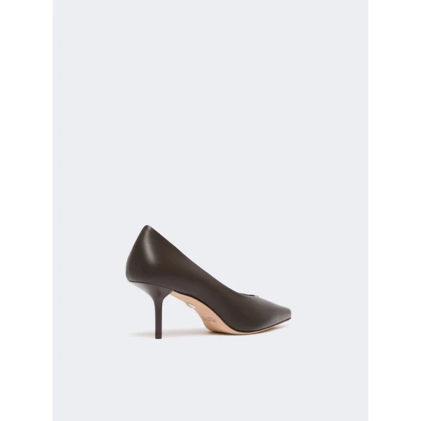 Max Mara Softpump Nappa Leather Court Shoes in Chocolate | Heels | Luxury Shoes 