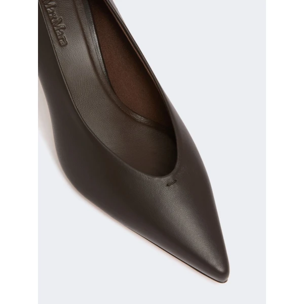 Max Mara Softpump Nappa Leather Court Shoes in Chocolate | Heels | Luxury Shoes 