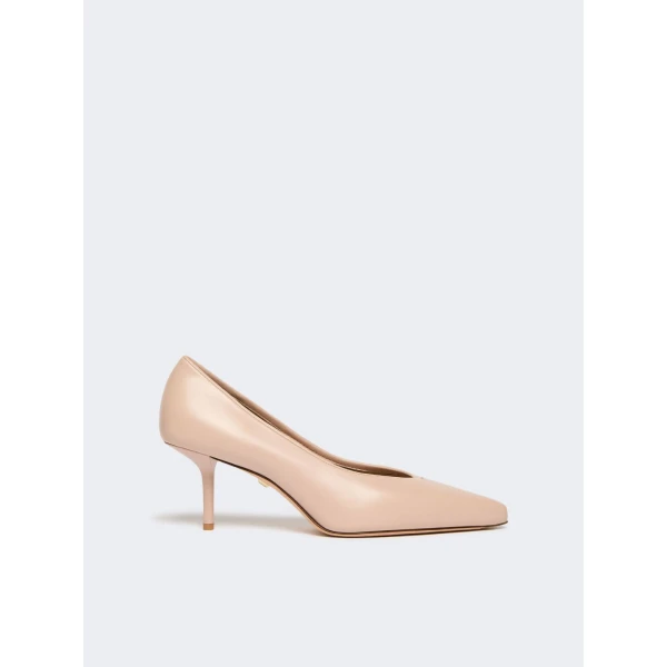 Max Mara Softpump Nappa Leather Court Shoes in Nude | Heels | Luxury Shoes 