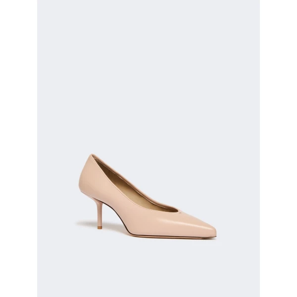 Max Mara Softpump Nappa Leather Court Shoes in Nude | Heels | Luxury Shoes 