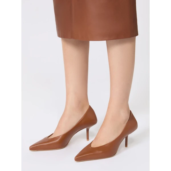 Max Mara Softpump Nappa Leather Court Shoes in Tobacco | Heels | Luxury Shoes 