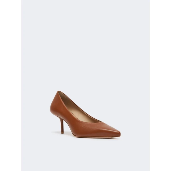Max Mara Softpump Nappa Leather Court Shoes in Tobacco | Heels | Luxury Shoes 