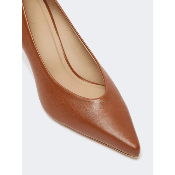 Max Mara Softpump Nappa Leather Court Shoes in Tobacco | Heels | Luxury Shoes 