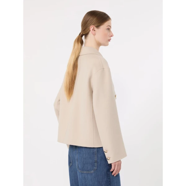 Max Mara Sorriso Double Wool Drap Jacket in Beige | Blazers | Luxury Shoes 