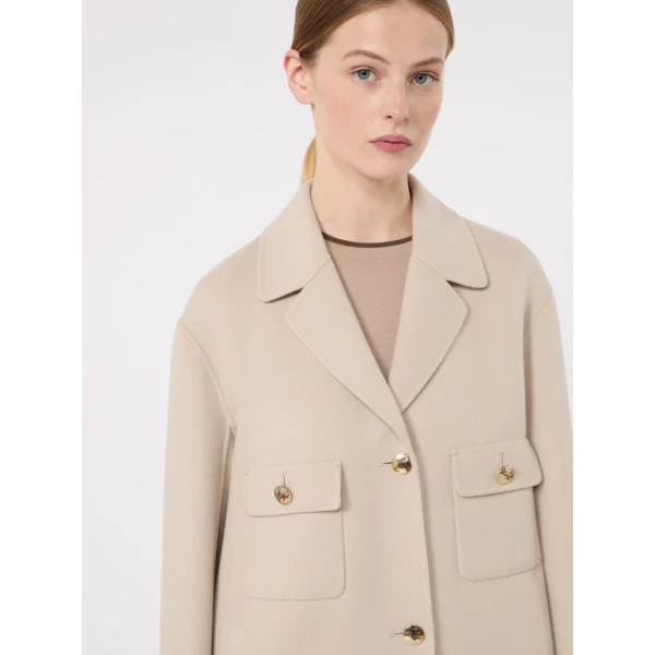 Max Mara Sorriso Double Wool Drap Jacket in Beige | Blazers | Luxury Shoes 