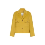 Max Mara Sorriso Double Wool Drap Jacket in Yellow | Blazers | Luxury Shoes 