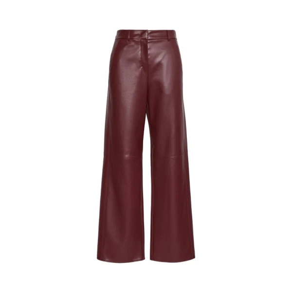 Sospiro Coated Jersey Trousers in Bordeaux