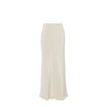 Max Mara Sospiro Long Silk Crepe de Chine Skirt in Stone Grey | Maxi Skirts | Luxury Shoes 