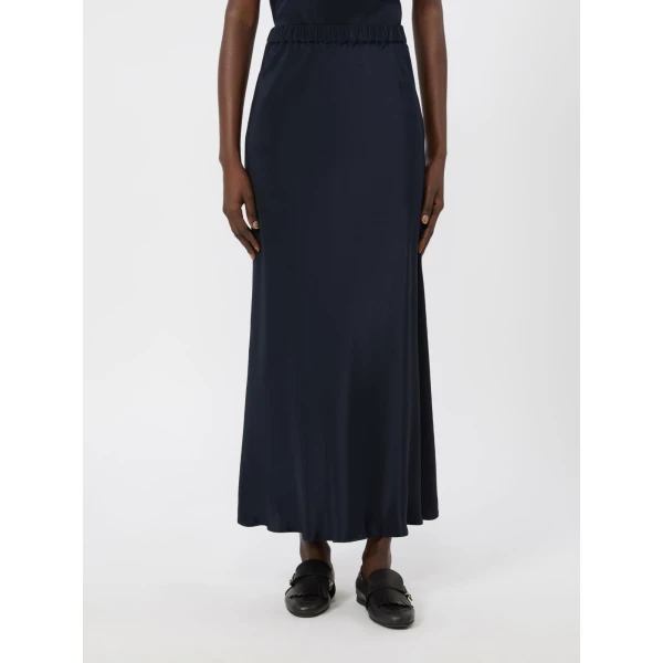 Max Mara Sospiro Long Silk Crepe de Chine Skirt in Ultramarine | Maxi Skirts | Luxury Shoes 