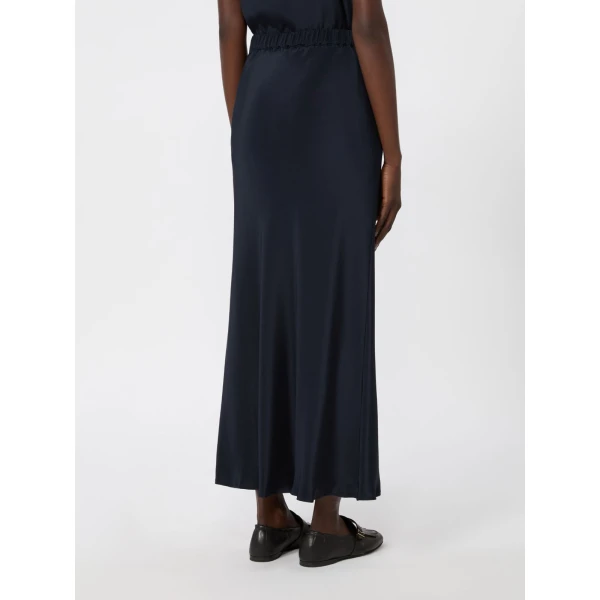 Max Mara Sospiro Long Silk Crepe de Chine Skirt in Ultramarine | Maxi Skirts | Luxury Shoes 