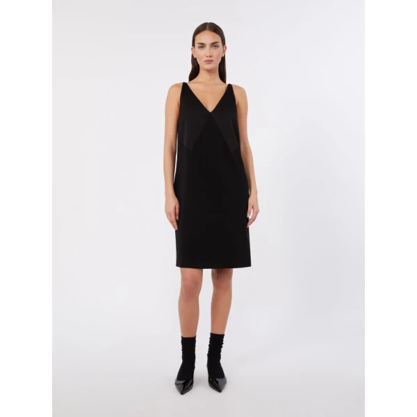 Max Mara Spadino Flared Cady Mini Dress in Black | Mini Dresses | Luxury Shoes 