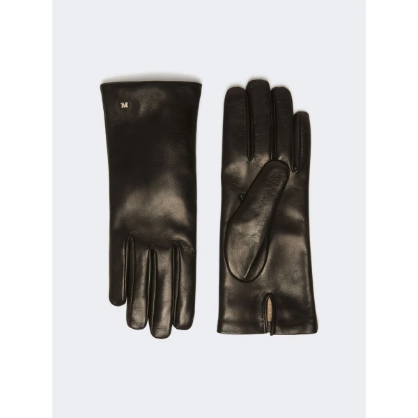 Max Mara Spalato Nappa Leather Gloves in Black | Gloves | Luxury Shoes 