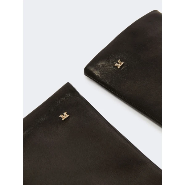 Max Mara Spalato Nappa Leather Gloves in Black | Gloves | Luxury Shoes 