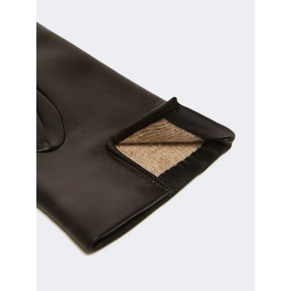 Max Mara Spalato Nappa Leather Gloves in Black | Gloves | Luxury Shoes 