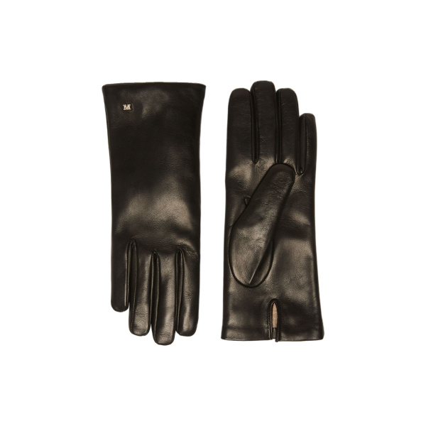 Max Mara Spalato Nappa Leather Gloves in Black | Women | Luxury Shoes 