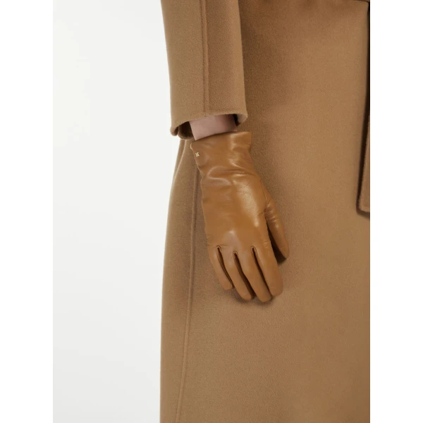 Max Mara Spalato Nappa Leather Gloves in Tobacco | Gloves | Luxury Shoes 