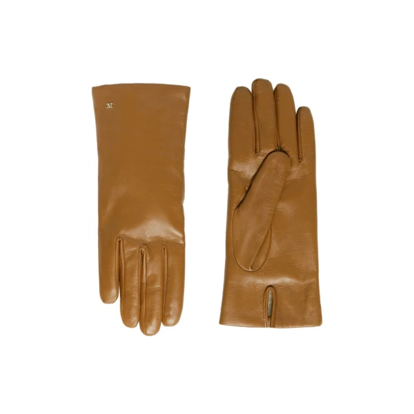 Max Mara Spalato Nappa Leather Gloves in Tobacco | Women | Luxury Shoes 