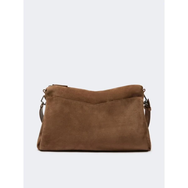 Max Mara Split Calfskin Crossbody Bag in Hazelnut Brown | Shoulder & Crossbody Bags | Luxury Shoes 
