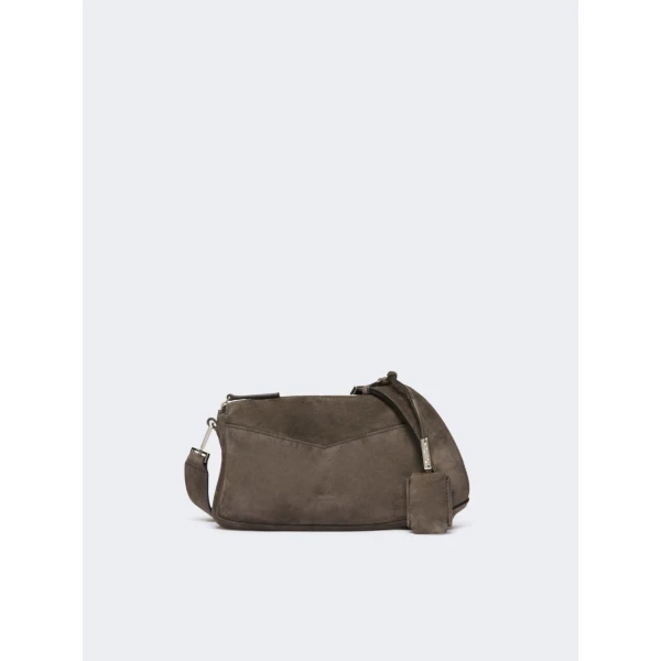 Max Mara Split Leather Micro Handbag in Dark Brown | Mini Bags | Luxury Shoes 