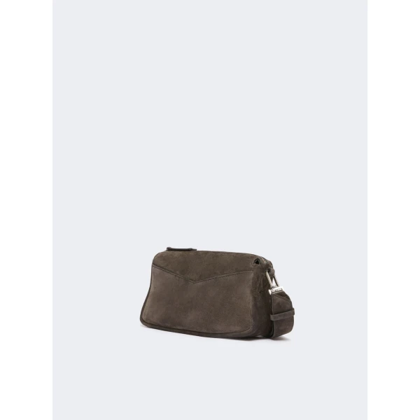 Max Mara Split Leather Micro Handbag in Dark Brown | Mini Bags | Luxury Shoes 