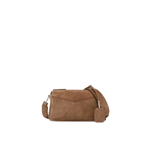 Split Leather Micro Handbag in Hazelnut Brown