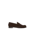 Max Mara Sponda Suede Penny Loafers in Dark Brown | Women | Luxury Shoes 