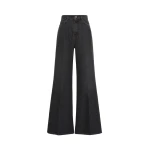 Max Mara Sport Cotton Denim Palazzo Jeans in Black | Denim | Luxury Shoes 