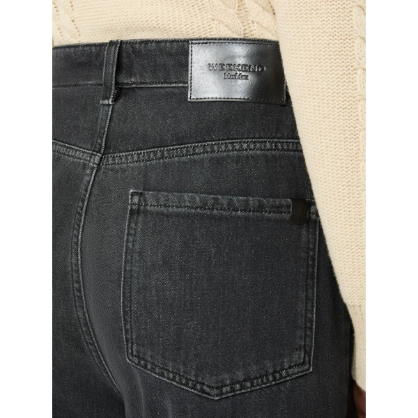 Max Mara Sport Cotton Denim Palazzo Jeans in Black | Denim | Luxury Shoes 