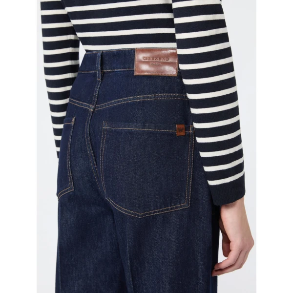 Max Mara Sport Cotton Denim Palazzo Jeans in Navy | Denim | Luxury Shoes 