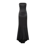 Max Mara Sport Silk Satin Bustier Dress in Dark Grey | Evening Gowns | Luxury Shoes 
