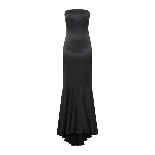 Max Mara Sport Silk Satin Bustier Dress in Dark Grey | Evening Gowns | Luxury Shoes 