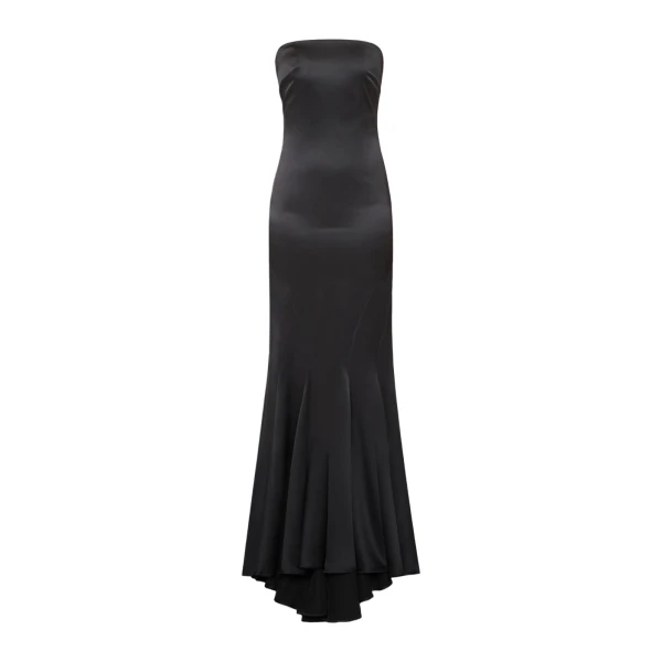 Sport Silk Satin Bustier Dress in Dark Grey