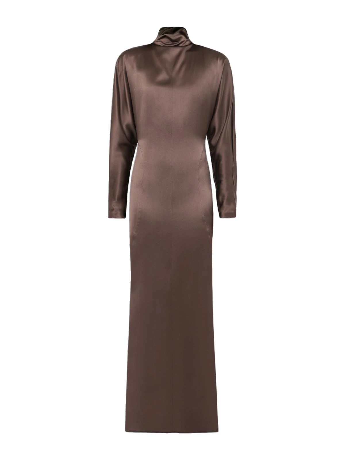 Max Mara Spuma Long Silk Satin Dress in Mud Max Mara Spuma Long Silk Satin Dress in Mud | Evening Gowns | Luxury Shoes