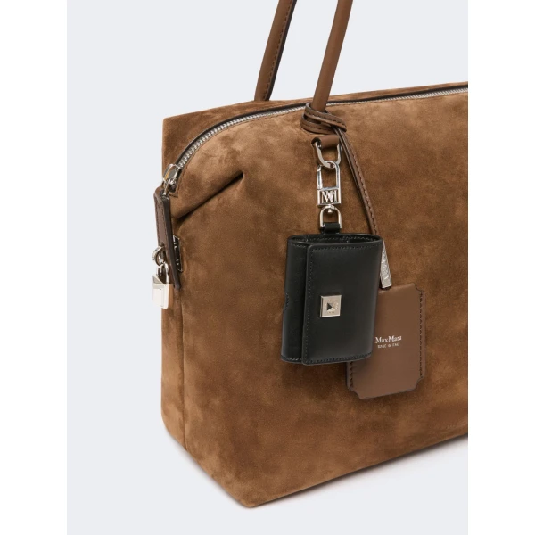 Max Mara Square Split Leather Boston Bag in Cocoa | Totes & Top-Handle Bags | Luxury Shoes 