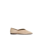 Max Mara Squareflat Suede and Nappa Ballet Flats in Beige | Flats | Luxury Shoes 