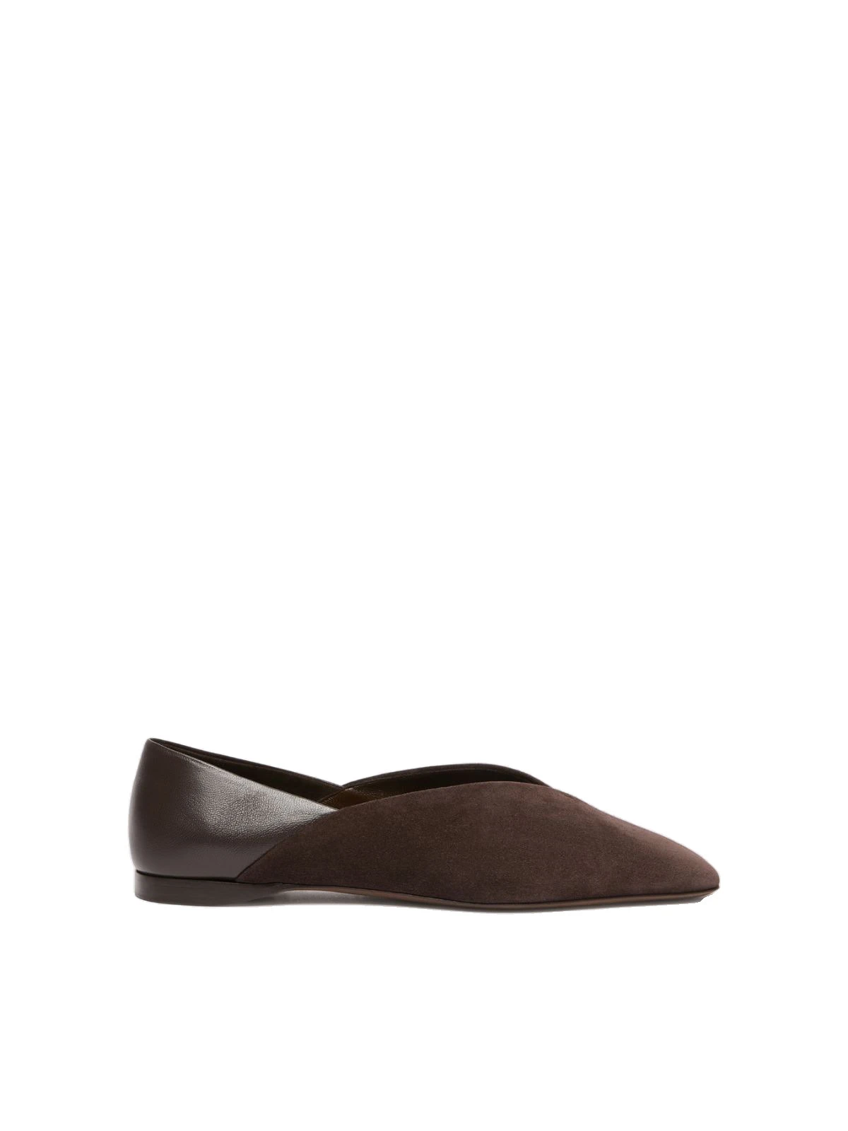 Max Mara Squareflat Suede and Nappa Ballet Flats in Dark Brown Max Mara Squareflat Suede and Nappa Ballet Flats in Dark Brown | Flats | Luxury Shoes
