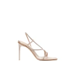 Max Mara Stark Satin and Crystal Sandals in Beige | Sandals | Luxury Shoes 