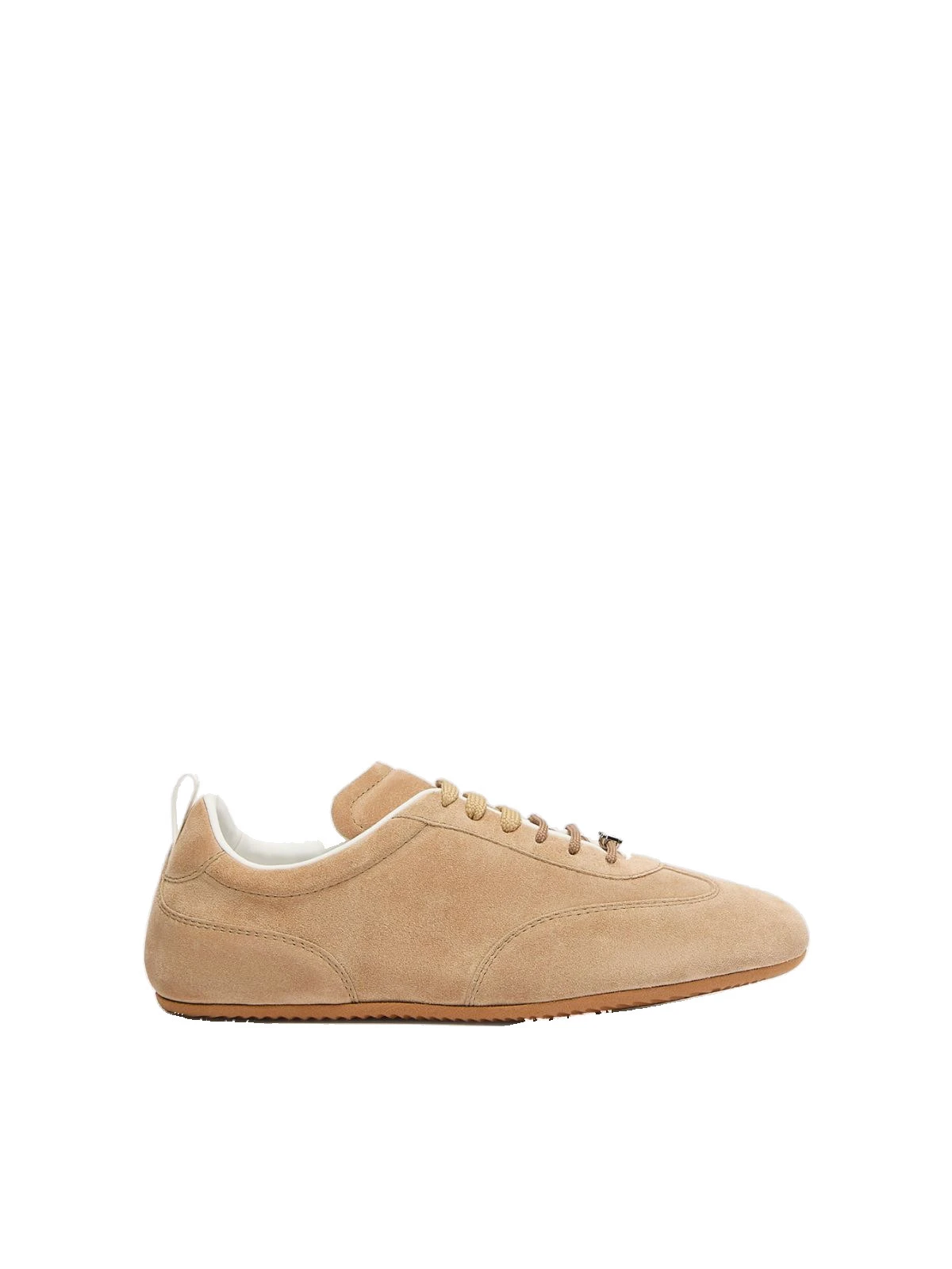 Max Mara Stecca Flat Split Leather Trainers in Beige Max Mara Stecca Flat Split Leather Trainers in Beige | Sneakers | Luxury Shoes