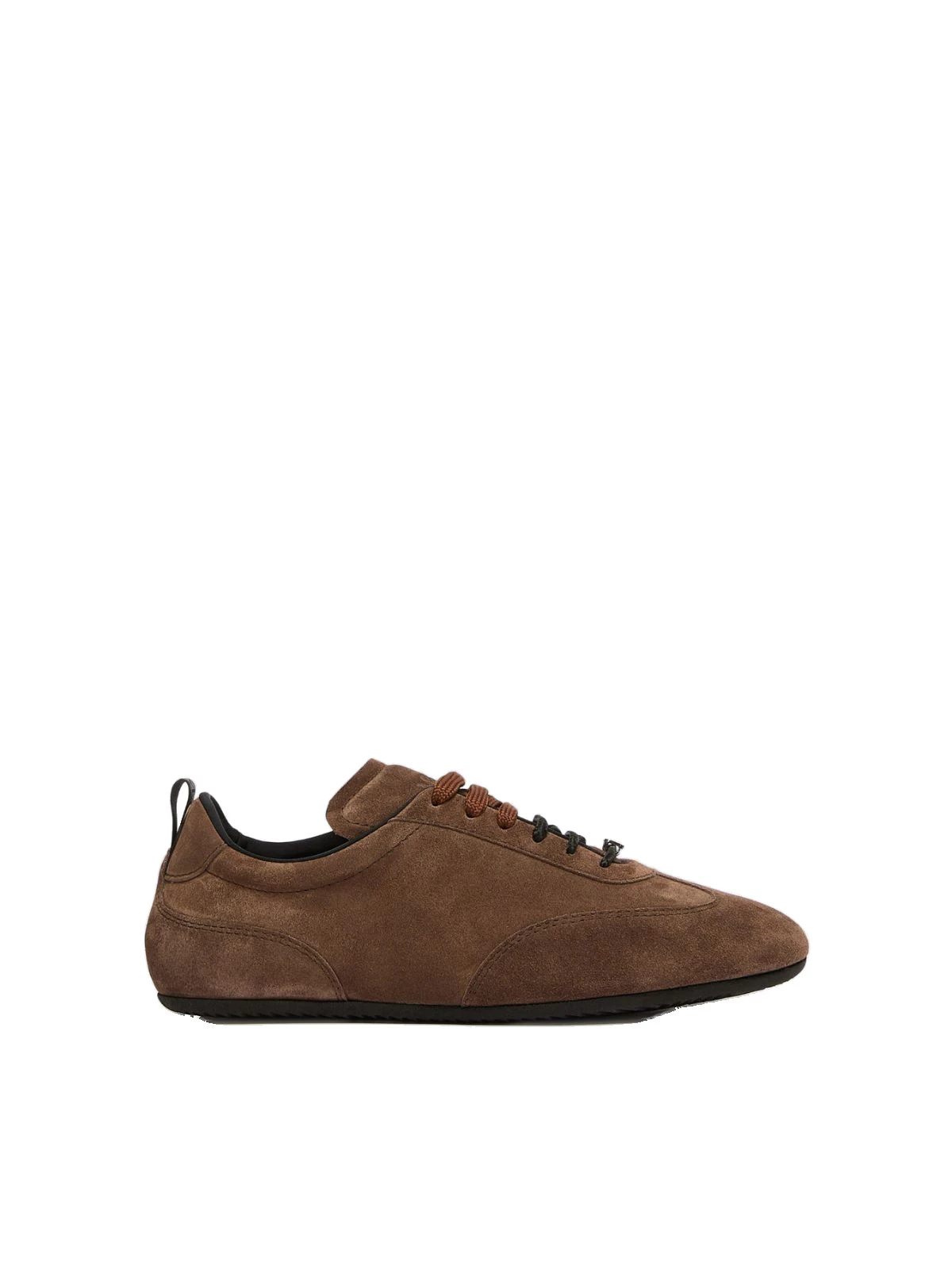 Max Mara Stecca Flat Split Leather Trainers in Dark Brown Max Mara Stecca Flat Split Leather Trainers in Dark Brown | Sneakers | Luxury Shoes
