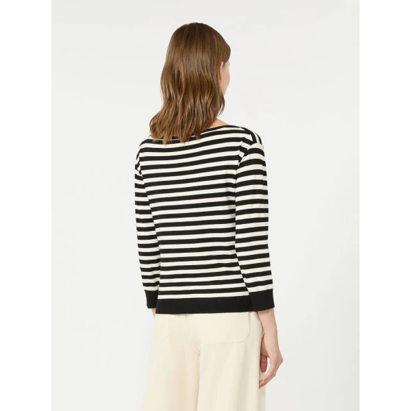 Max Mara Stecca Stretch Viscose Boat-Neck Jumper in Black | Sweaters | Luxury Shoes 