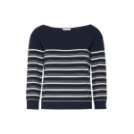 Max Mara Stecca Stretch Viscose Boat-Neck Jumper in Navy | Sweaters | Luxury Shoes 
